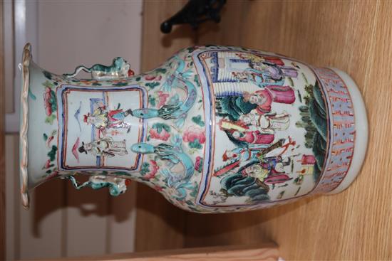 A 19th century Chinese famille rose vase height 36cm